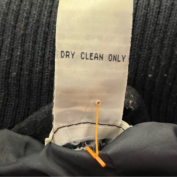 Vtg 90s Allison Lane Regular Fit Peacoat Rib Collar Double Breasted Charcoal L - Picture 5 of 5